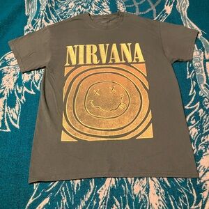 Nirvana Band T Shirt NEW Olive Green